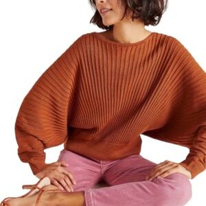 Anthropologie Rust Crew Neck Sweater